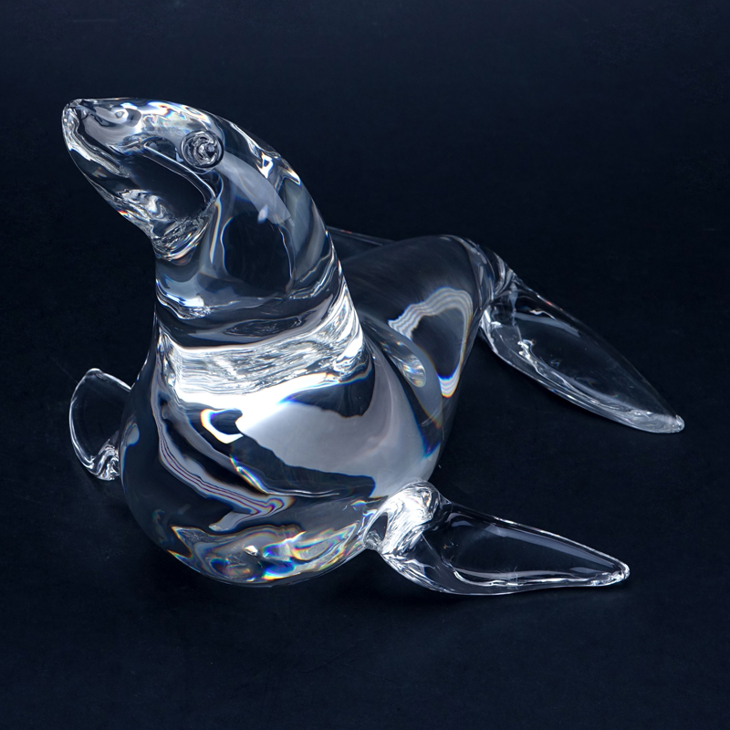 Steuben Seal Crystal Figurine.