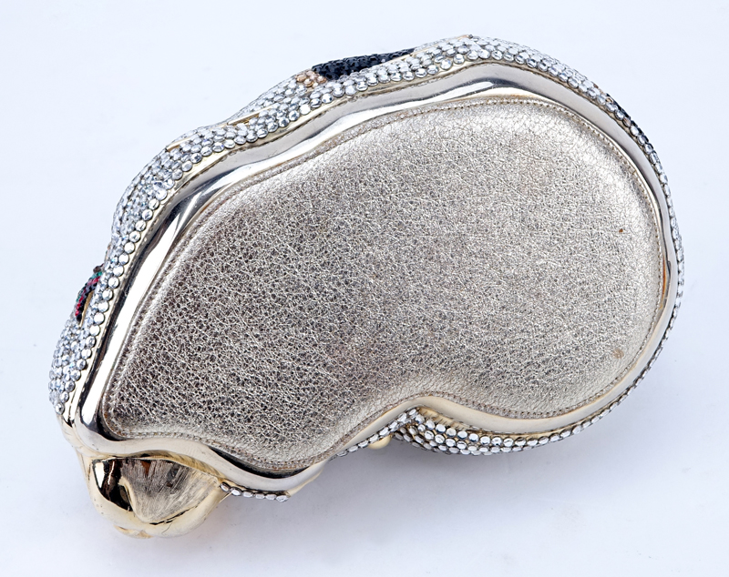 Judith Leiber Sleeping Cat Crystal Pave Minaudiere.