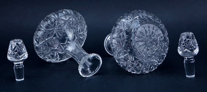 Pair of Moser Karlsbad Cut Crystal Decanters.