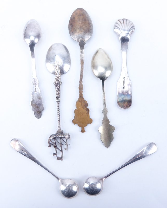 Collection of Seven (7) Souvenir and Demitasse Spoons.