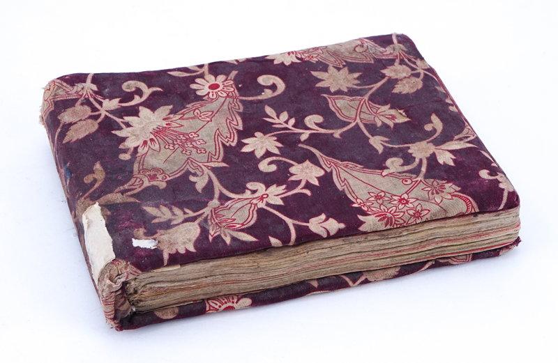 1800s or Later Indian Manuscript Book in Brocade Binding.