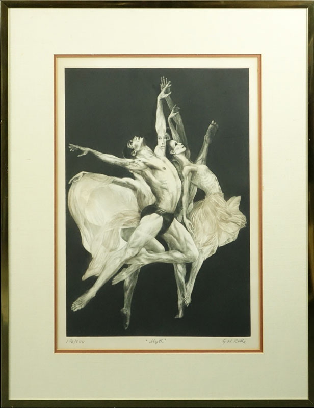 G.H. Rothe, German (1935-2007) "Myth" Limited Edition Mezzotint on Artist Paper. Signed in Pencil and Numbered.