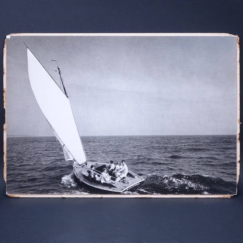 Mark Shaw, American (1922-1969) Gelatin silver print "The Kennedy Family sailing on Nantucket Sound, 1959". 