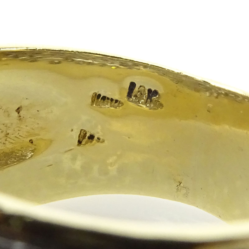 Vintage Approx. 6.0 Carat Pave Set Diamond, 18K and 14 Karat Yellow Gold Dome Ring. 