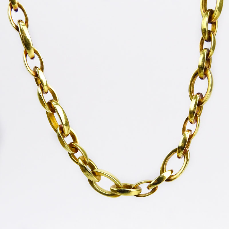 Vintage Paul Morelli 18 Karat Yellow Gold Link Necklace.