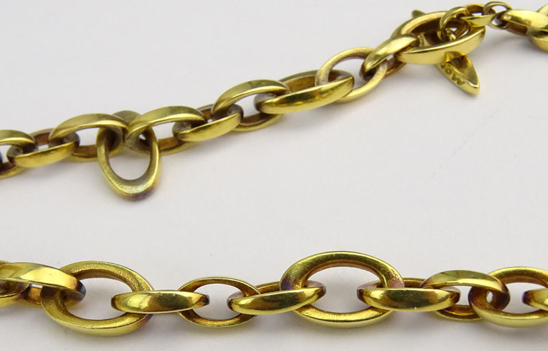 Vintage Paul Morelli 18 Karat Yellow Gold Link Necklace.