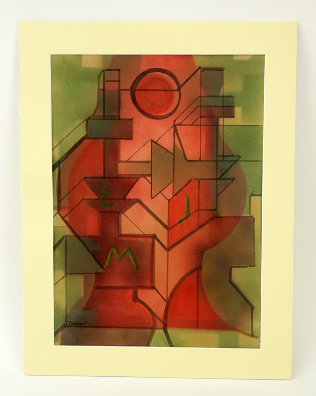 Attributed to: Sándor Bortnyik, Hungarian (1893-1976) Mixed media on paper "Constructivist Composition". 