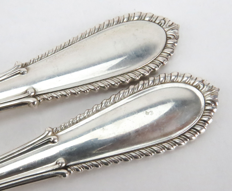 Buccellati "Villa D’Este" Sterling Silver Salad Set. Stamped "sterling, Italy" with makers mark on handle.