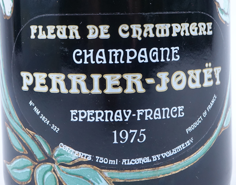 Vintage 1975 Perrier-Jouet Fleur de Champagne Bottle in Presentation Box.