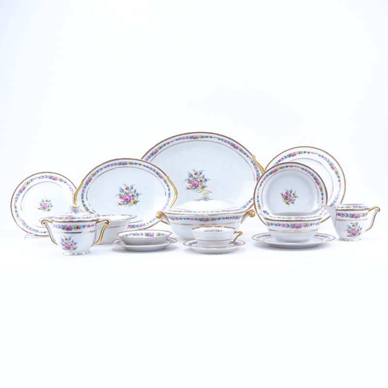 Ninety One (91) Pc. Limoges Raynaud & Co Porcelain Dinnerware.