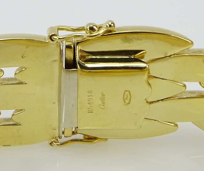 Vintage Cartier 18 Karat Yellow Gold Panther Bracelet.