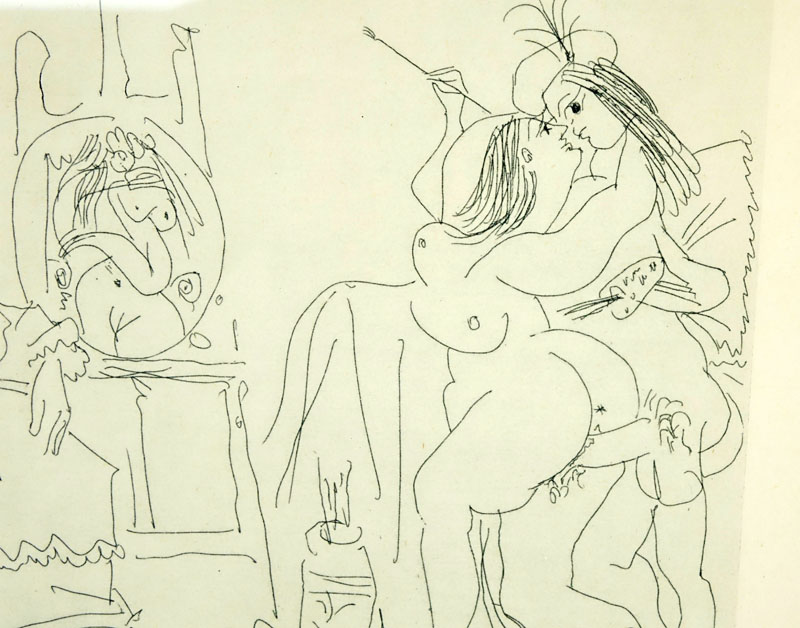 After: Pablo Picasso, Spanish (1881-1973) Rafael y la Fornarina XI Series 347 Erotic Gravure. 