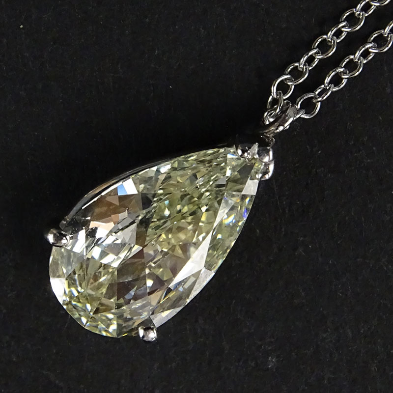 Vintage Approx. 1.96 Carat Pear Shape Diamond Solitaire Pendant Necklace.