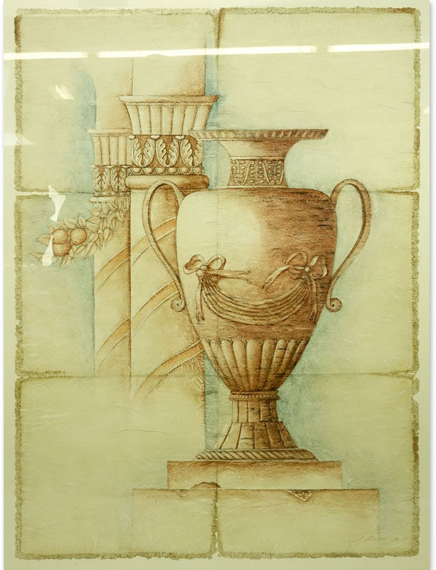 Pair of Rag Paper Prints "Urns".