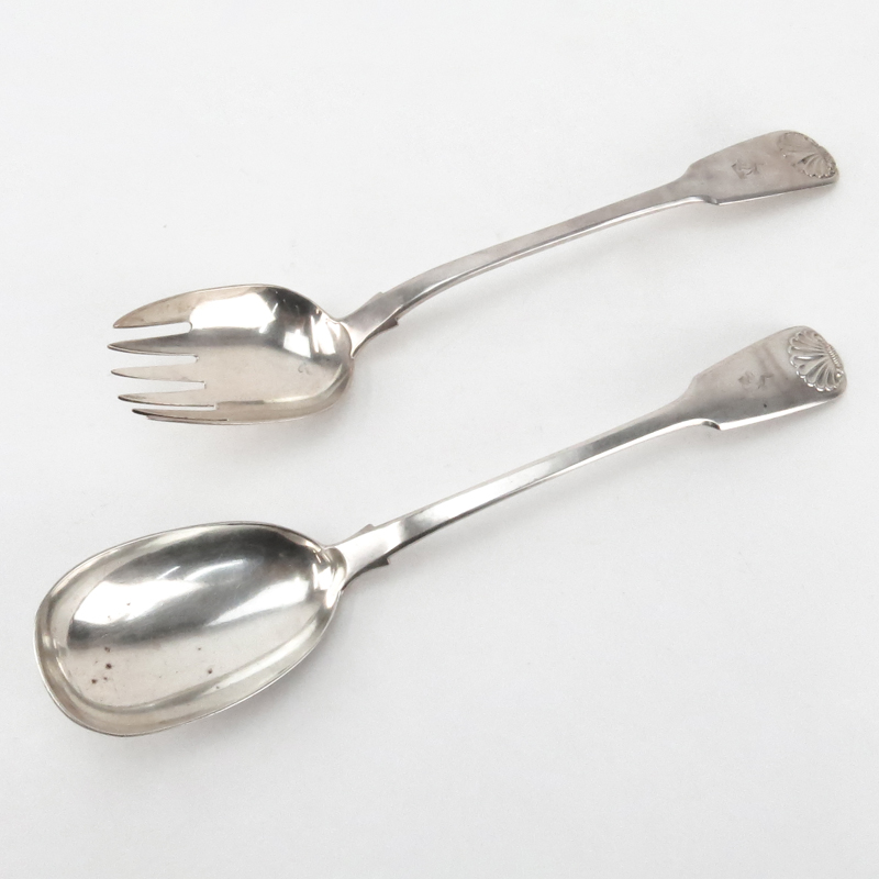 Antique Robert Pringle & Sons Sterling Silver Salad Set.