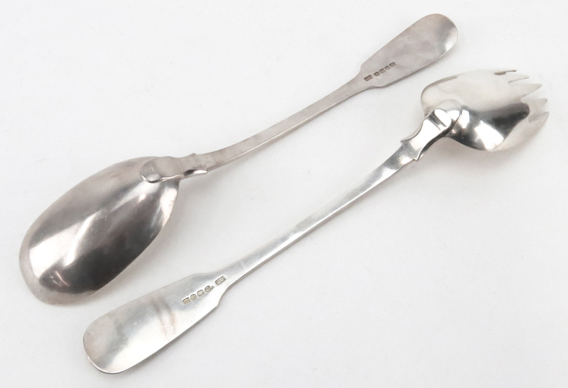 Antique Robert Pringle & Sons Sterling Silver Salad Set.