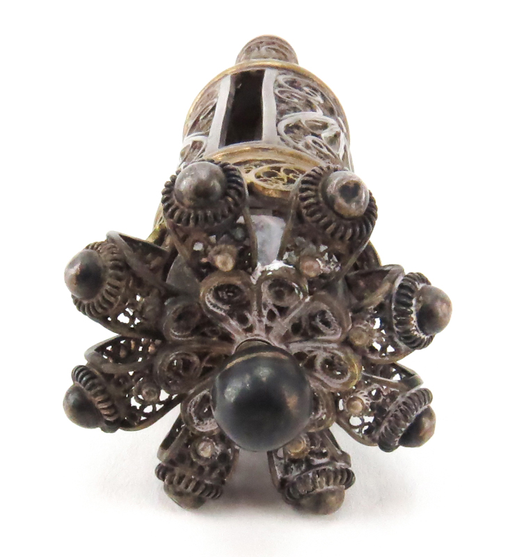 Antique Continental Silver Filigree Torah/Prayer Scroll Holder.