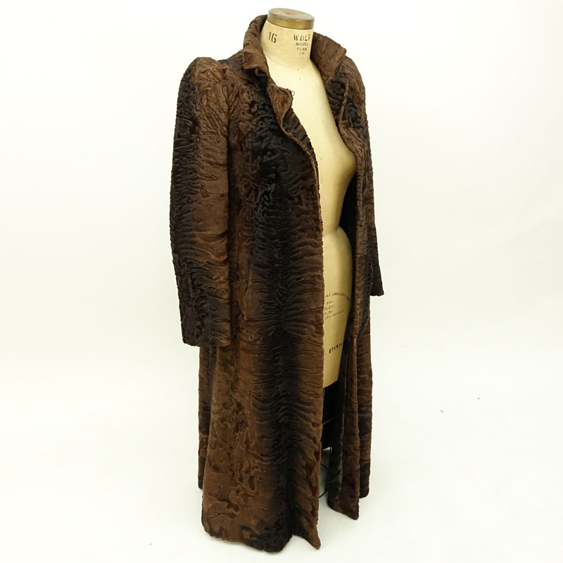 Fine Vintage Swakara Astrakhan Lamb Full Length Coat.