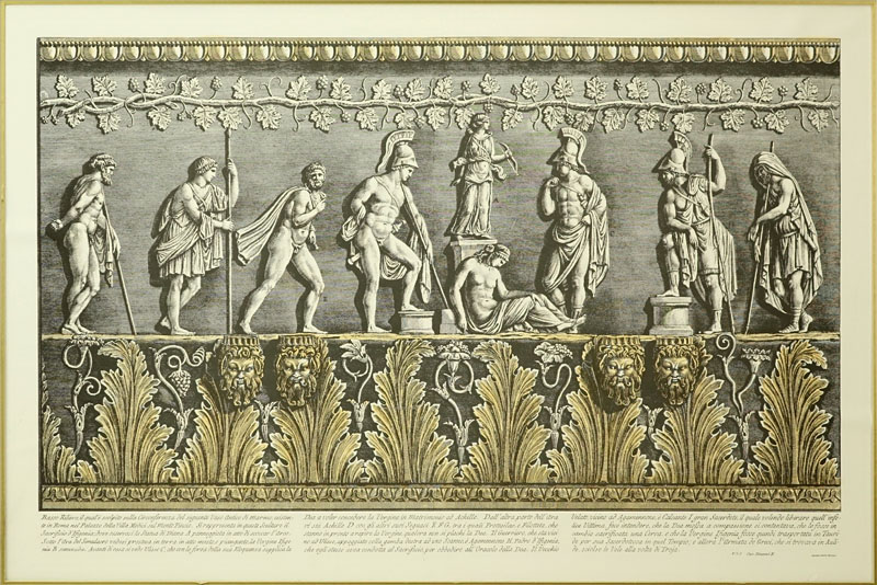 Two (2) Ornamental Frieze Engravings After Francesco Piranesi, Italian (born circa 1758-1810). Edizione Ponte Vecchio.