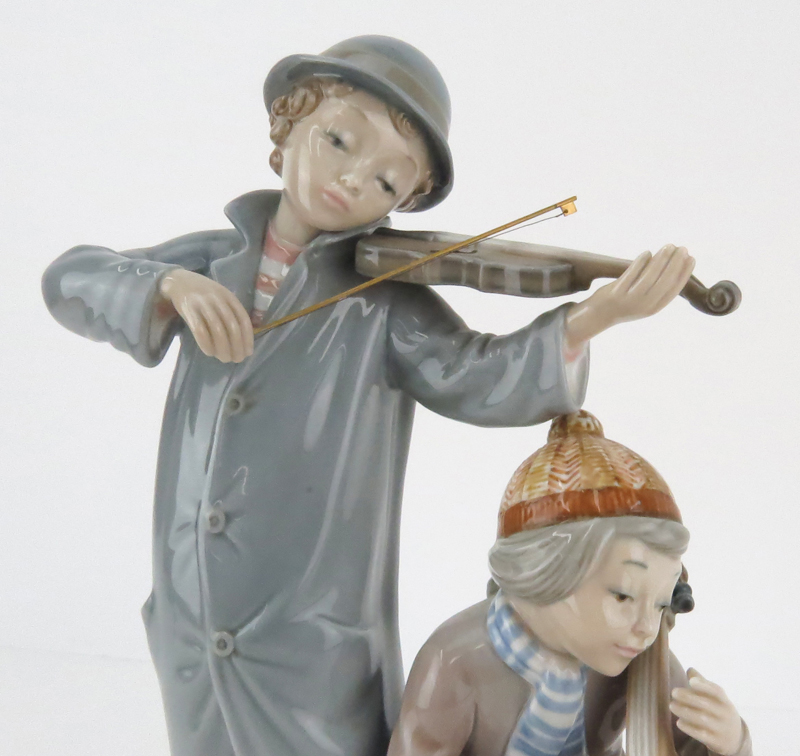 Zaphir Lladro Style Young Musicians Porcelain Grouping.