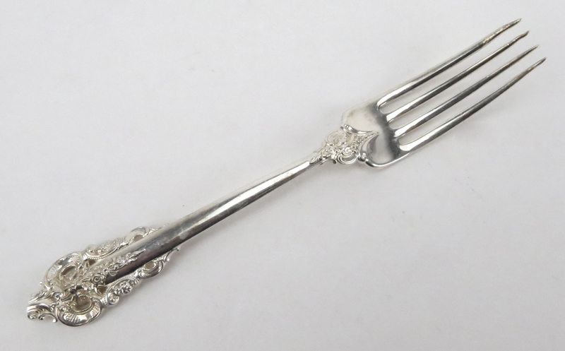 Set of Twelve (12) Wallace "Grand Baroque" Sterling Silver Forks. 