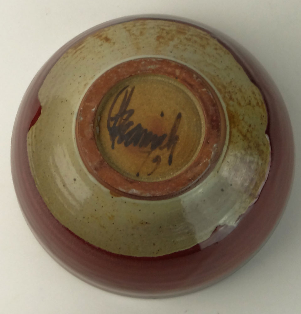 Vintage Circa 1979 Michael Obranovich Glazed Pottery Bowl.