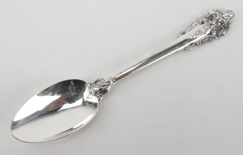 Set of Twelve (12) Wallace "Grand Baroque" Sterling Silver Oval/Place Spoons.