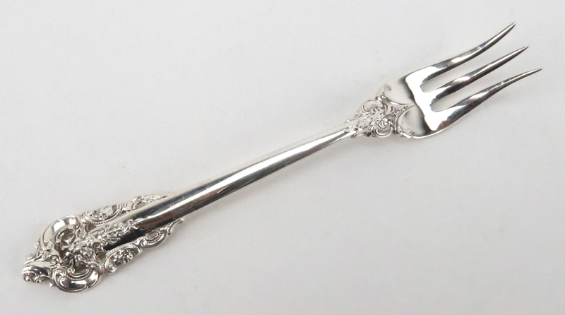 Set of Twelve (12) Wallace "Grand Baroque" Sterling Silver Cocktail/Seafood Forks. 