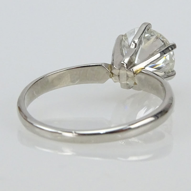 EGL Certified 2.06 Carat Round Brilliant Cut Diamond and Platinum Solitaire Engagement Ring.