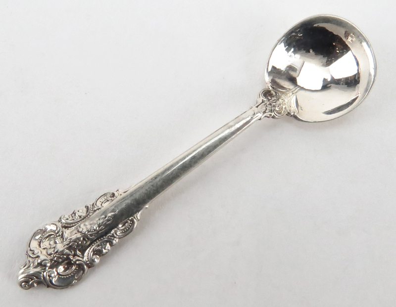 Set of Twelve (12) Wallace "Grand Baroque" Sterling Silver Salt Spoons. 