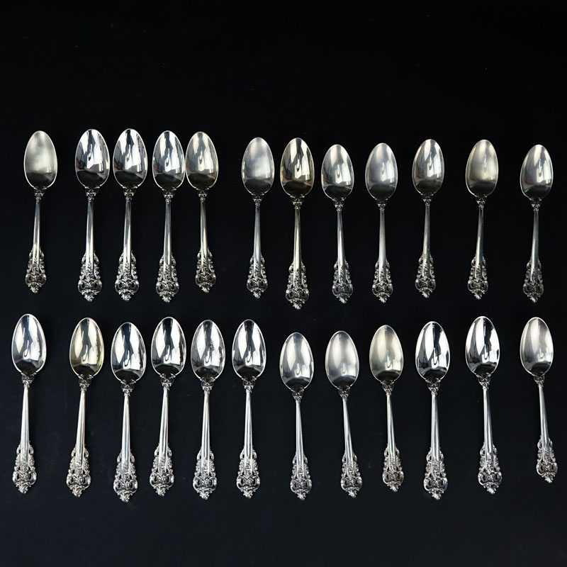 Set of Twenty Four (24) Wallace "Grand Baroque" Sterling Silver Youth Five O'clock Spoons. 