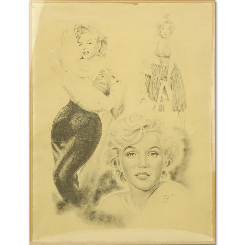 Vintage Lithograph "Marylin Monroe" by Glen Banse. 