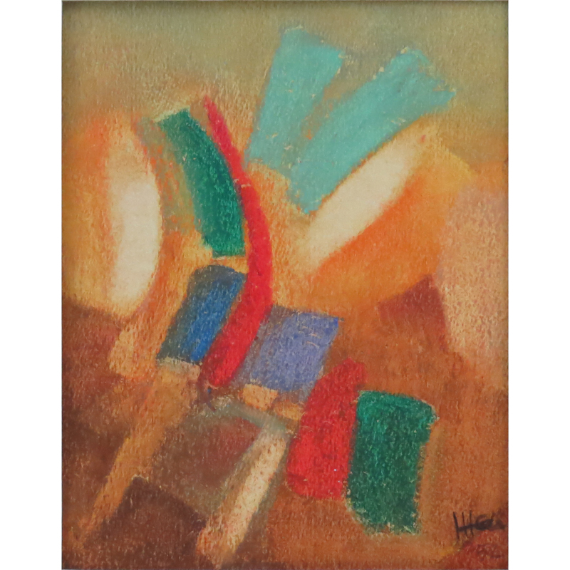 Attributed to Johannes Itten, Swiss (1888-1967) Colored pastel on card "Bauhaus School Abstract Composition". 