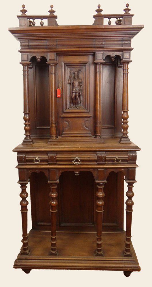 Late 19th Century French Henri II style Carved Walnut Cabinet.