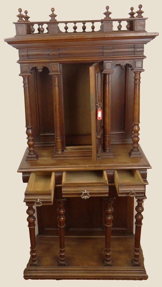 Late 19th Century French Henri II style Carved Walnut Cabinet.