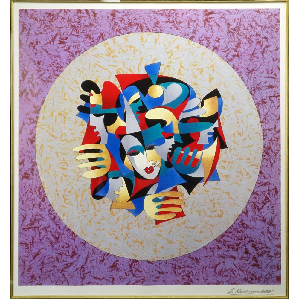 Anatole Krasnyansky, Ukraine/American (b-1930) Serio lithograph "Musical Sphere" Signed in the Plate. 