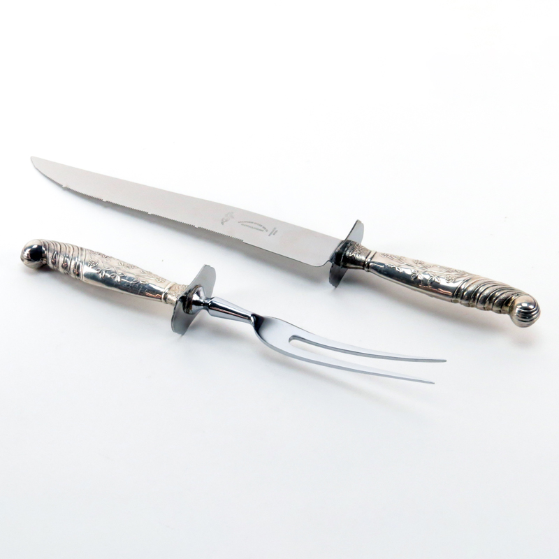 Ambassador Cutlery Mfg. & CO Sheffield England Sterling Silver Handle Carving Set.