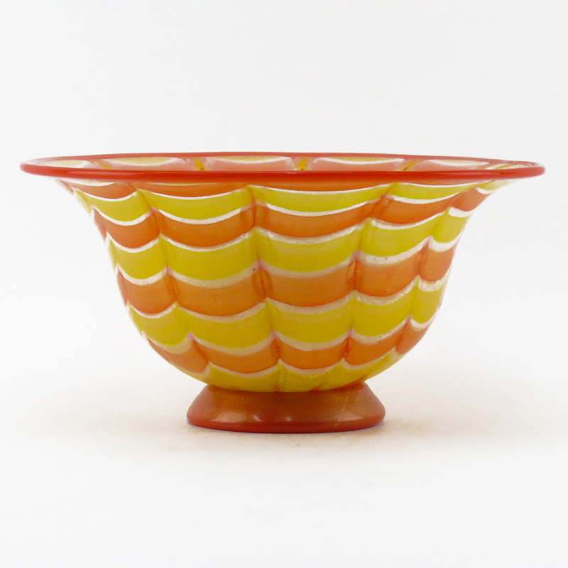 Mid Century Gambaro & Poggi Murano Art Glass Centerpiece Bowl.