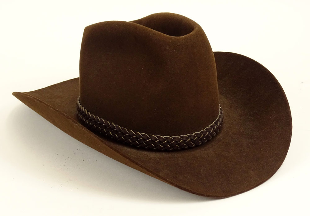 Original Brown Beaver Stetson Hat Made For John Travolta to Wear and Worn  in the 1980 Film "Urban Cowboy".