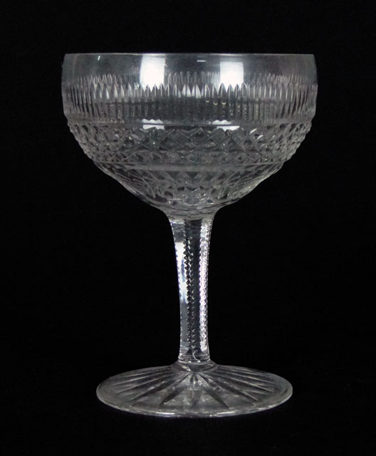 Set of Six (6) 20th Century High Quality Cut Crystal Goblets.