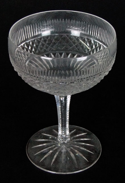 Set of Six (6) 20th Century High Quality Cut Crystal Goblets.