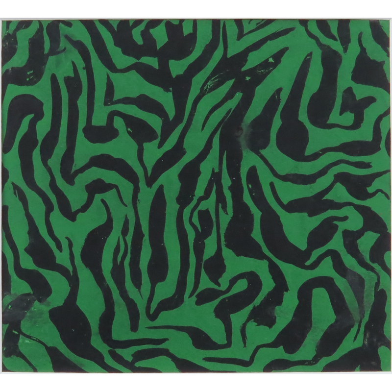 Attributed to: Natalia Sergeevna Goncharova, Russian (1881 - 1962) Gouache on card "Textile Design" Signed en verso.