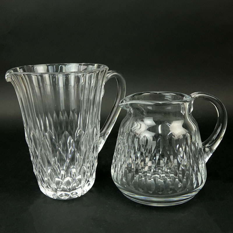 Two French Crystal Pitchers. Includes Baccarat "Armagnac" and Val St Lambert "Imperial".