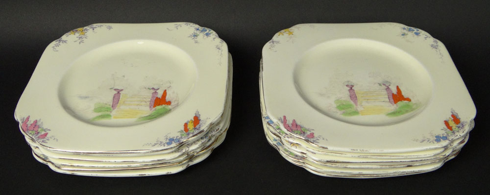 Hand Painted Chelsea England Ceramic Partial Dessert Service.