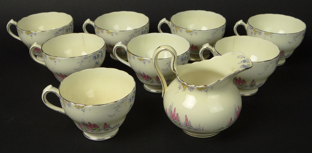 Hand Painted Chelsea England Ceramic Partial Dessert Service.