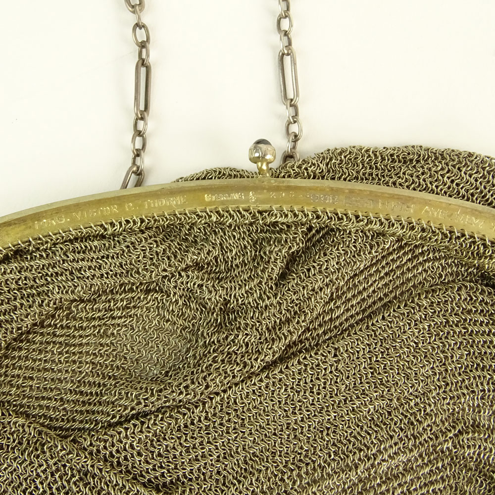 Lot of Two Early 19th Century Sterling Silver Mesh Bags.