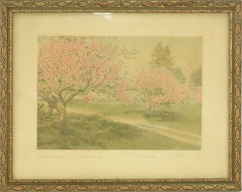 Wallace Nutting, American  (1861 - 1941) Two prints "Orchard Shadows", "The Nest". 