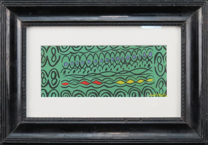 Carl Robert Holty, American/French (1900-1973) Gouache on paper "Abstract Composition" Signed lower right. 