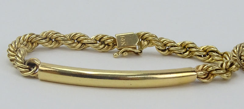 Two (2) Vintage 14 Karat Yellow Gold Rope style Bracelets.