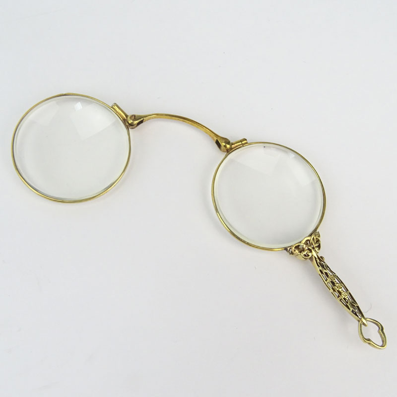 Pair of Antique 14K Yellow Gold Lorgnette.